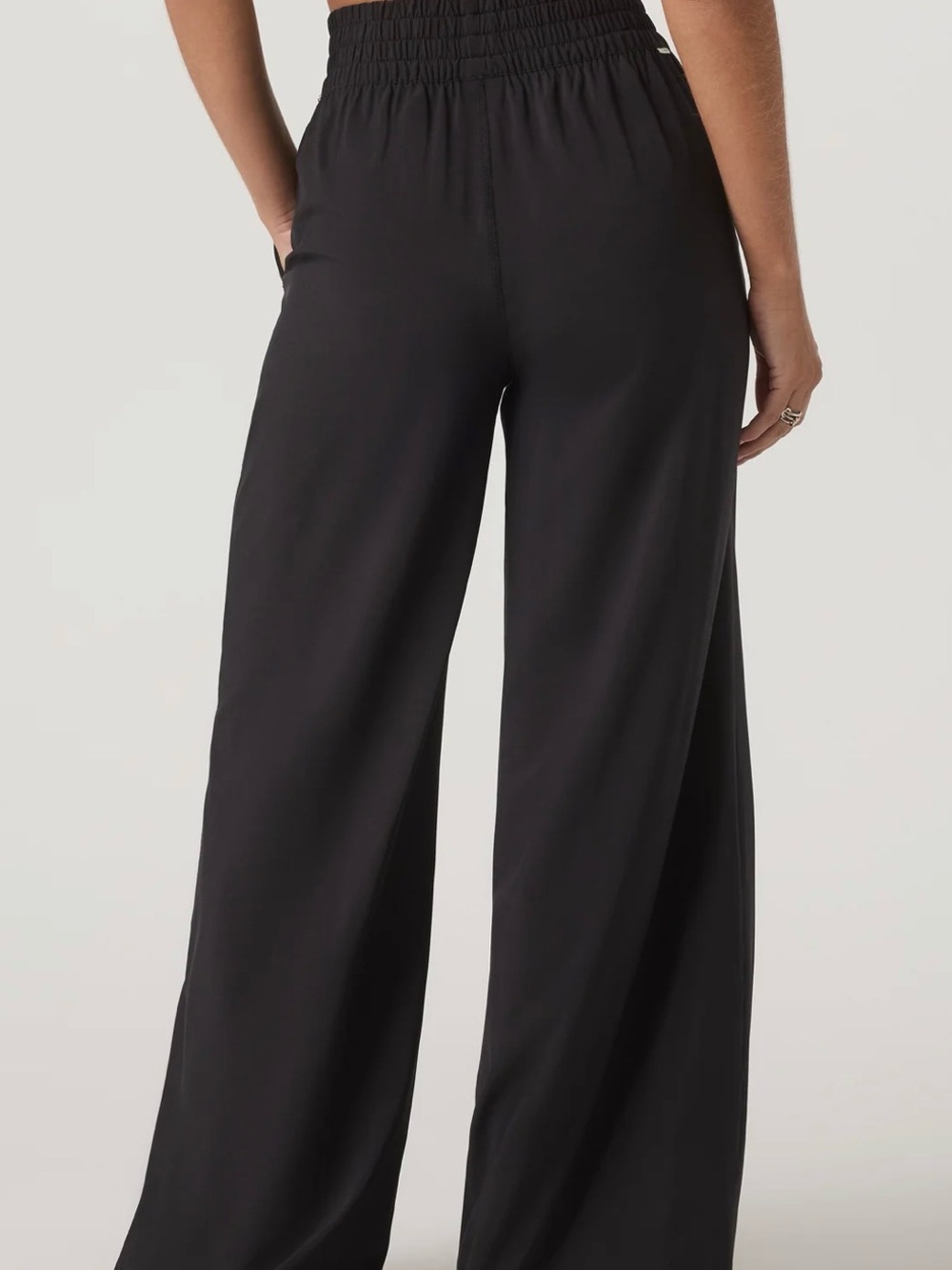 Villa Wideleg Pant - Long, Pull-On Wide-Leg Pants in Black - Picture 2 of 7
